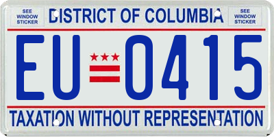 DC license plate EU0415