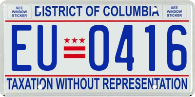 DC license plate EU0416