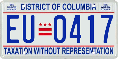 DC license plate EU0417