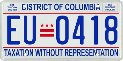 DC license plate EU0418