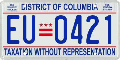DC license plate EU0421