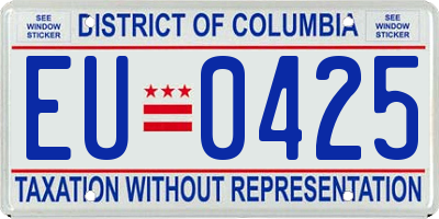 DC license plate EU0425