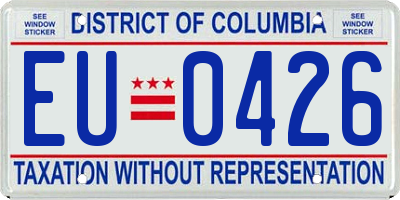 DC license plate EU0426