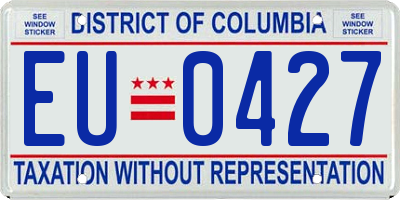 DC license plate EU0427