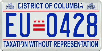 DC license plate EU0428