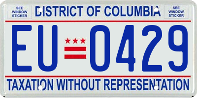 DC license plate EU0429