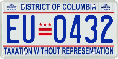 DC license plate EU0432