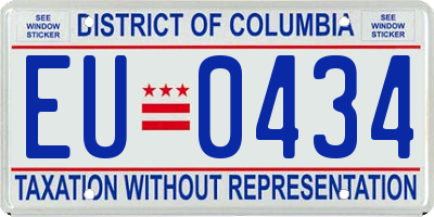 DC license plate EU0434