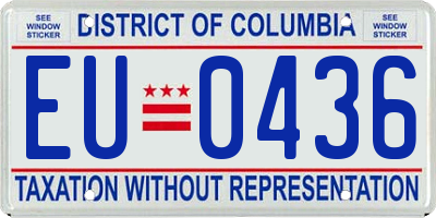 DC license plate EU0436