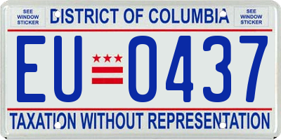 DC license plate EU0437