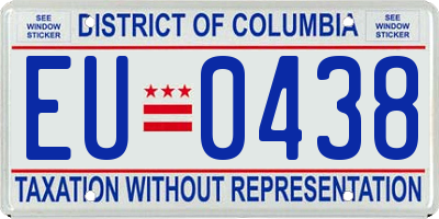 DC license plate EU0438