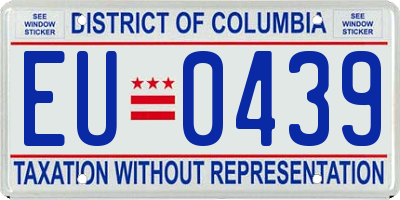 DC license plate EU0439
