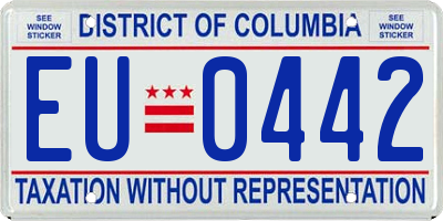 DC license plate EU0442