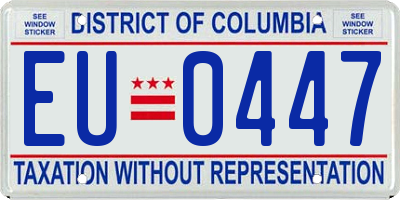 DC license plate EU0447