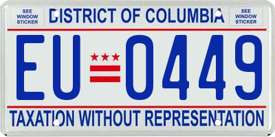 DC license plate EU0449