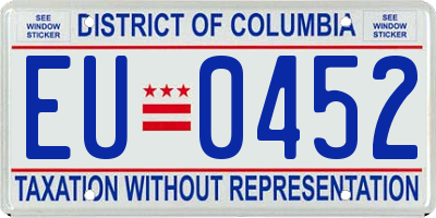 DC license plate EU0452
