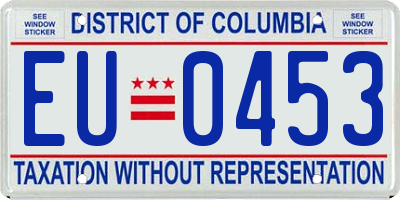 DC license plate EU0453
