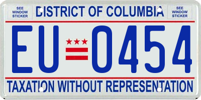DC license plate EU0454