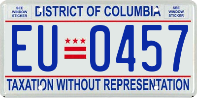 DC license plate EU0457