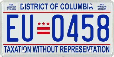 DC license plate EU0458