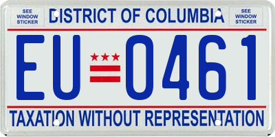 DC license plate EU0461
