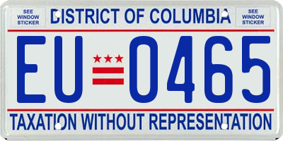 DC license plate EU0465