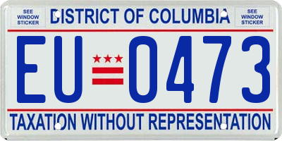 DC license plate EU0473