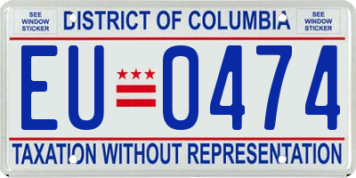 DC license plate EU0474