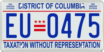 DC license plate EU0475