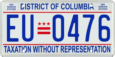 DC license plate EU0476