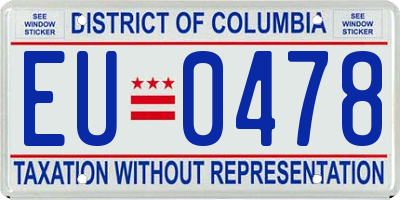 DC license plate EU0478