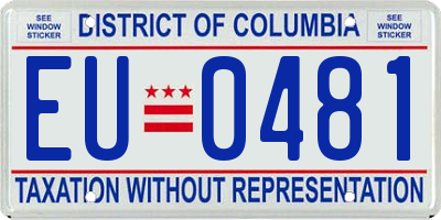 DC license plate EU0481