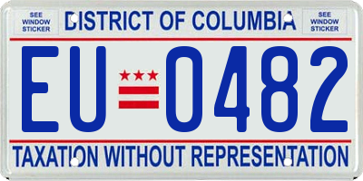 DC license plate EU0482