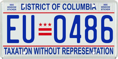 DC license plate EU0486