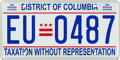 DC license plate EU0487