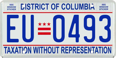 DC license plate EU0493