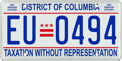 DC license plate EU0494