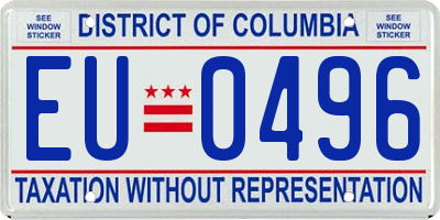 DC license plate EU0496