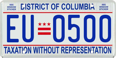 DC license plate EU0500