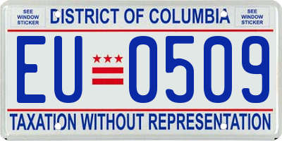 DC license plate EU0509