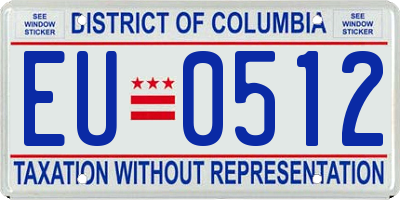 DC license plate EU0512