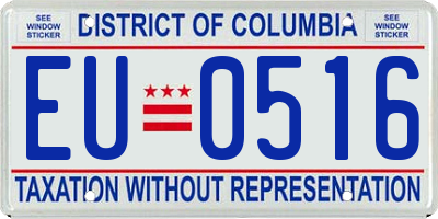 DC license plate EU0516