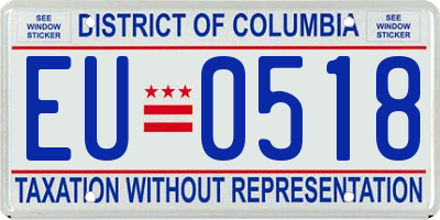 DC license plate EU0518