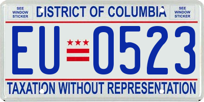 DC license plate EU0523