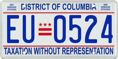 DC license plate EU0524