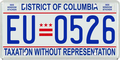 DC license plate EU0526