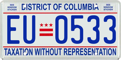 DC license plate EU0533