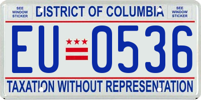 DC license plate EU0536