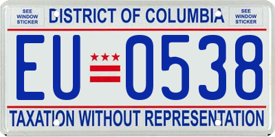 DC license plate EU0538