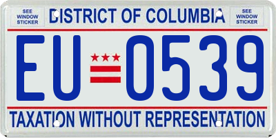 DC license plate EU0539